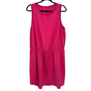 Athleta Rincon Dress XL Pink‎ Sleeveless Athletic Casual Drawstring Pocket